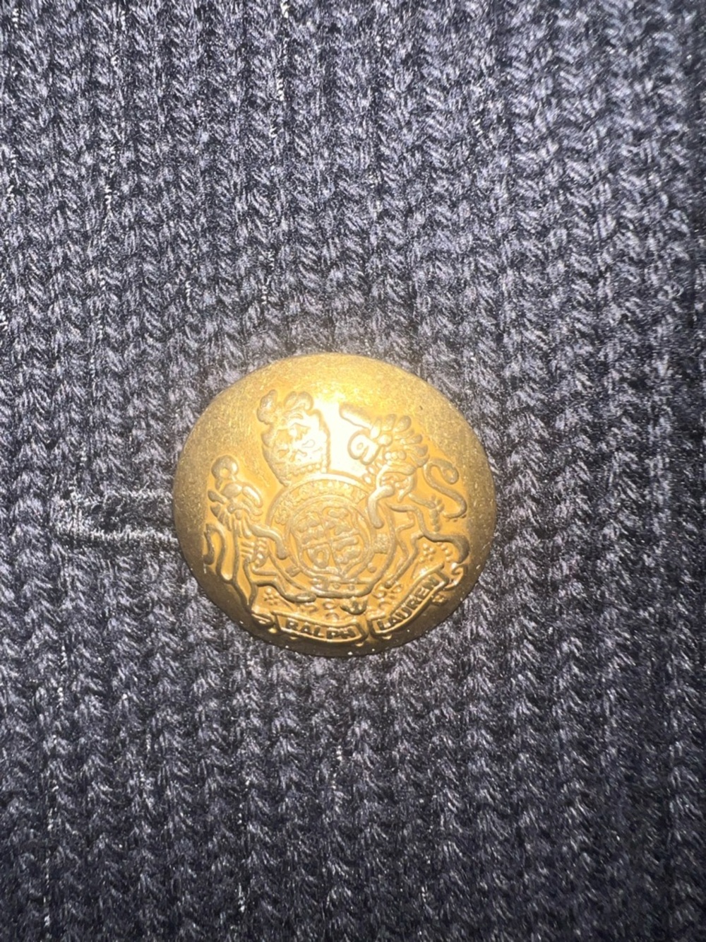 Lauren Ralph Lauren Black Military Knit Jacket Gold Crest Buttons Small - Picture 10 of 15